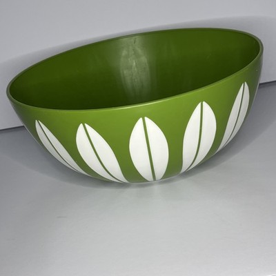 Vintage Deka Plastic Bowl Lotus Leaf White Green No. 604 Catherineholm
