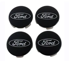 Ford 4 pcs Wheel Center Hub Caps 54mm 2 1/8” Black & Chrome Logo