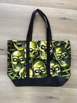 MINT Supreme Skull Pile Denim Tote Bag SS18 Backpack Black Green