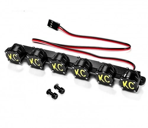 LED ROOF TOP LIGHT BAR KC PATTERN FOR 1/8 1/10 RC TRAXXAS TRX-4 SCX-10 CRAWLER
