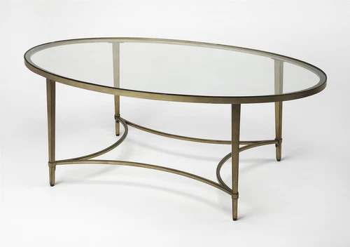 Butler Specialty Monica Gold Oval Coffee Table - Picture 1 of 2