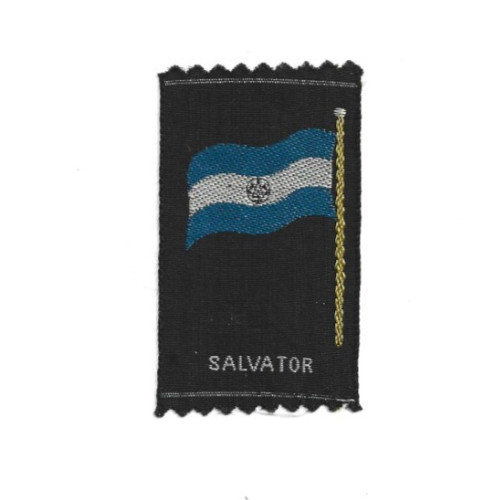VINTAGE Cigarette Tobacco Woven Silk Card El Salvador Flag  2 1/2" x 1 1/2"