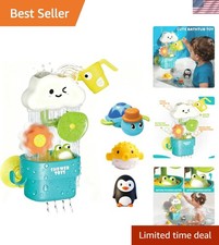 Captivating Frog and Waterwheel Bath Toy for 1-4 Olds - Suction Cup Secure