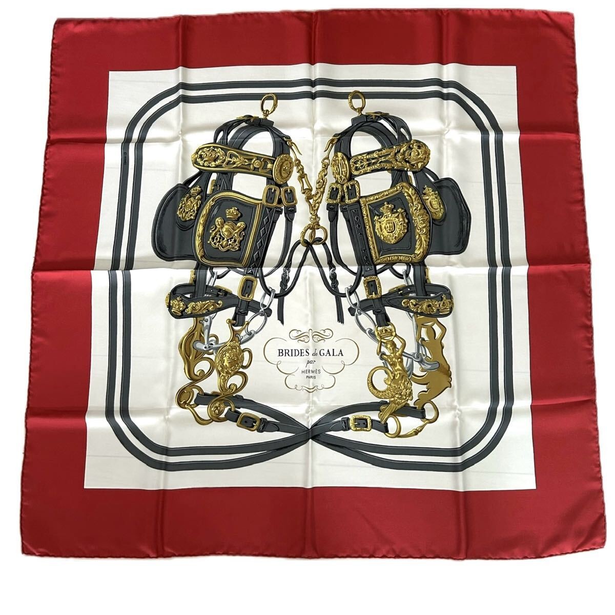 HERMES Silk BRIDES de GALA Scarf 90 Large 88x88 in Classic Design