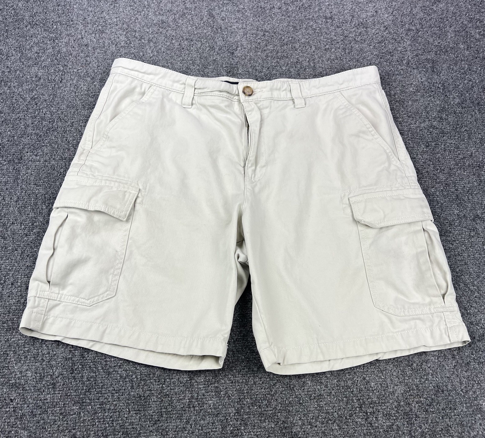 Croft & Barrow Cargo Shorts Mens 36 Khaki Beige Cotton Fishing Outdoors Hiking