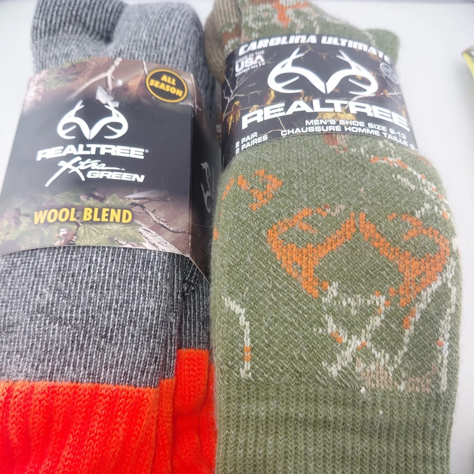 2 PAIR REALTREE MERINO WOOL BOOT WINTER HIKING SOCKS MENS SHOE SIZE 9-13 - Image 2 of 4