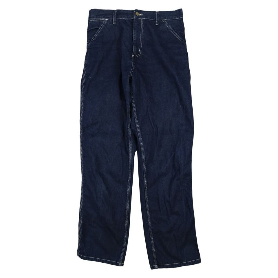 Carhartt WIP Jeans Mens 30 Blue Denim Simple Straight Zip Fly Pants Size 30x30