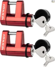 Trailer Tongue Coupler Lock with All-Weather Rubber Cap, 1/4" Dia with 2 pack