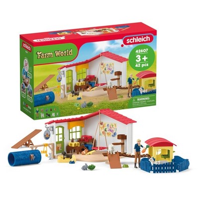 Farm World - 54PC Baby Animal Hotel Playset with Cute Pets, Caretaker and Mov...