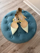 Jimmy Choo Yellow and Tan Pointed Heels