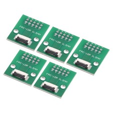 5pcs FPC Converter Board 10P 0.5mm on Socket Side Back 1mm to DIP 2.54mm