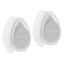 Craft Ink Pads for Stamps, 2 Pcs Washable Finger Ink Pad Rainbow, Flash Silver