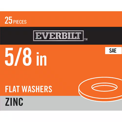 #ad 5 8 In. Zinc Flat Washer 25 Pack $8.93