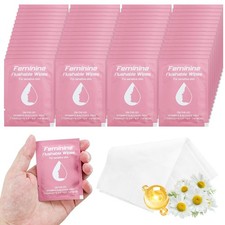 50 Feminine Wipes Flushable Travel Individually Wrapped, Travel Wipes for Women,