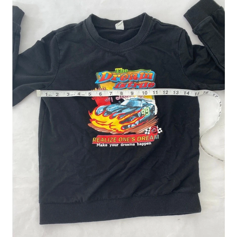 Camiseta Car Shirt The Dream is True Negra Camiseta Camiseta 100% Algodón - SHEIN Niños 10 Años Foto 2 de 4