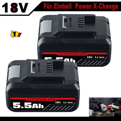 2x Für Einhell 18Volt POWER X-CHANGE 18V 5500mAh Akku Lithium Ersatzakku PXC Neu