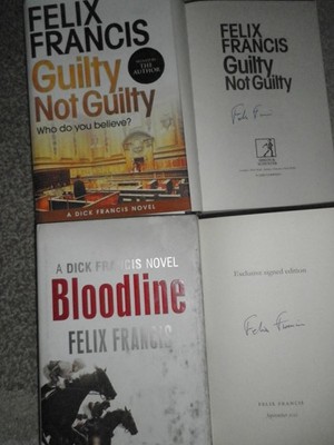 FELIX FRANCIS X 2 *SIGNED * H/B,'GUILTY NOT GUILTY & ,BLOODLINE.horseracing