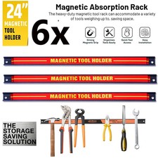 6x24" Magnetic Garage Tool Bar Strip Heavy Duty Storage Wall Rack Holder Strips
