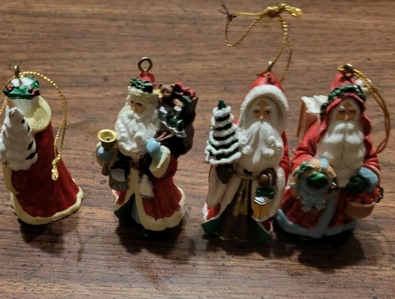 Vintage Lot Of 4 Kurt Adler Santa Claus Ornaments