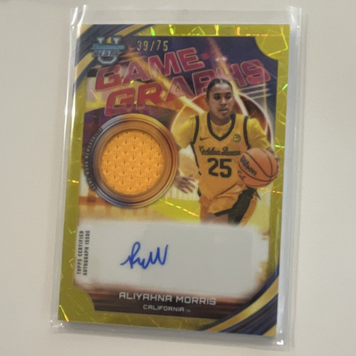 Topps 2025-26 Bowman U Best Aliyahna Morris GG-AM Gold Auto Relic 39/75