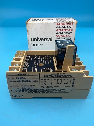 Agastat SSFR90X Timing Relay 10A 28VDC/120VAC with K10P-11D15-12 Relay NEW READ - Picture 4 of 9