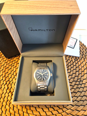 Hamilton Khaki Field Mechanical 38mm H69439131 Edelstahl Uhr schwarz FULL SET