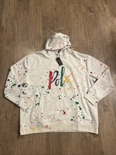 NWT Polo Ralph Lauren Splatter Paint Logo Hoodie Sweatshirt Big  Tall Size 2XB