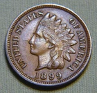 1899 Indian Head Penny Cent - XF / AU Gem Full Liberty Beauty - Lot 978