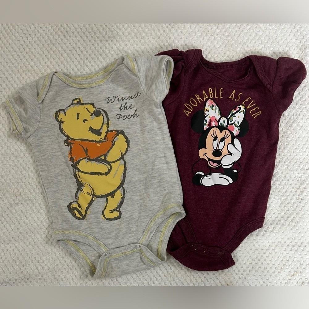 Disney Baby Bundle 0-3M Minnie Mouse & Winnie the Pooh Bodysuits