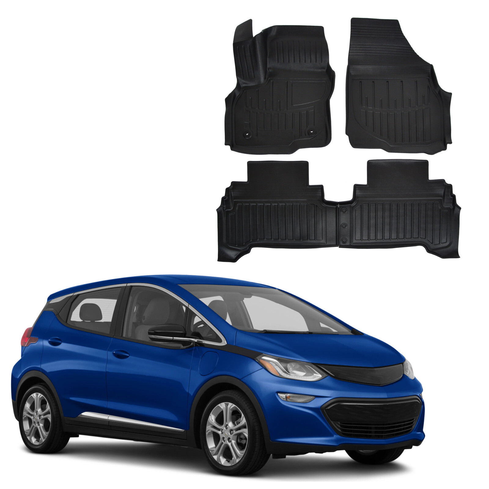 Tapis en caoutchouc Chevrolet Bolt depuis 2016 Scoutt noir 4 pièces