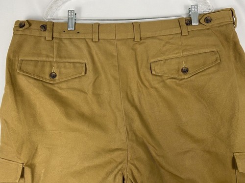 Brooks Brothers 1818 Pantalone Cargo Uomo Cammello Beige Taglia 42x32 Cotone Pesante - Foto 3 di 10