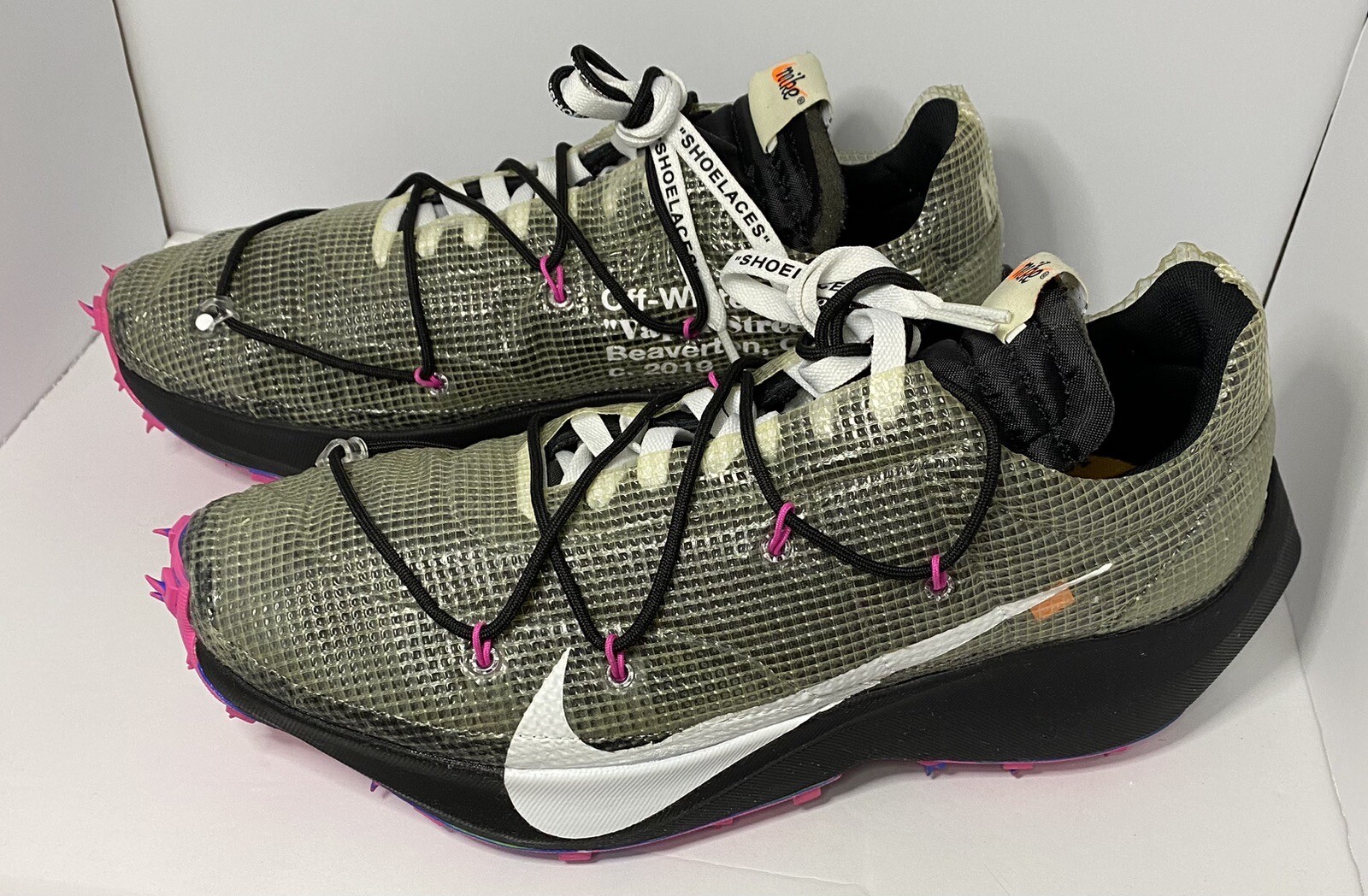 OFF WHITE X NIKE Nike Vapor Street x bianco sporco laser fucsia donna 15 5 uomo 14 CD8178 001