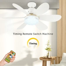 30/40W Dimmable Ceiling Fans w/Light E27 LED Light Bulbs Remote Cooling Fan Lamp