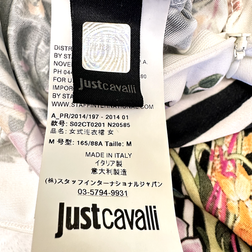 Just Cavalli Cocktail White Floral Jersey Maxi Dress SZ M Made in Italy - Picture 23 of 23