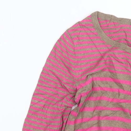 H&M Womens Pink Crew Neck Cotton Blend Cardigan Size S - Picture 3 of 12
