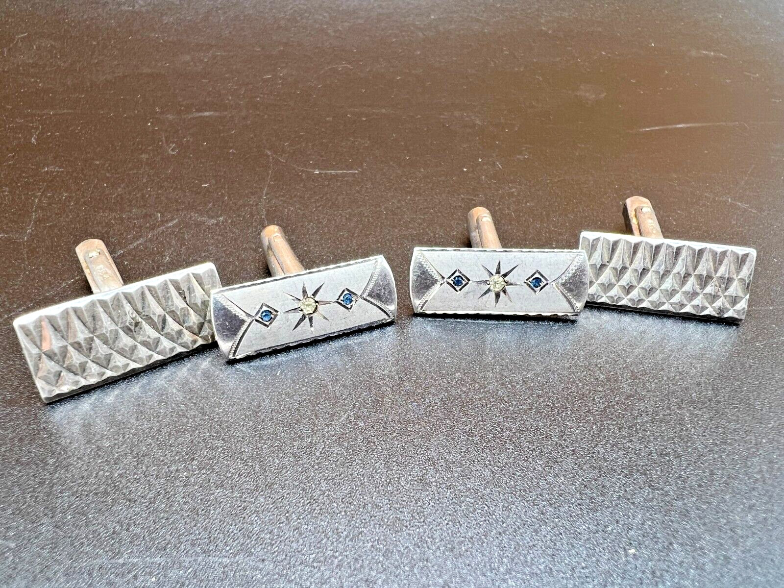 Stunning Sterling Silver Rectangular Cufflinks 1 … - image 1