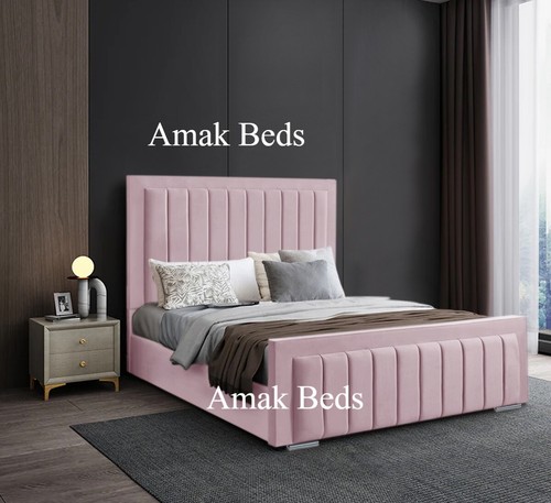 Plush Velvet Roma Bed Frame, With / Without Storage Double King Super King - Picture 5 of 13