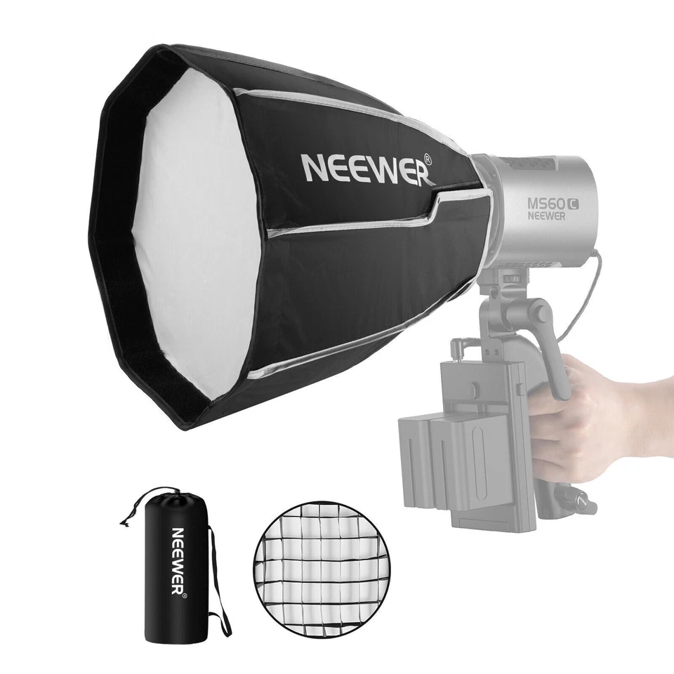 NEEWER 12'' 30cm Mini Octagonal Softbox Honeycomb for MS60 MS60B MS60C MS150B  - Image 3 of 4