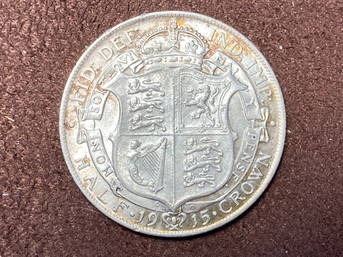 BEAUTIFUL GREAT BRITAIN 1915 HALF CROWN - Picture 2 of 2