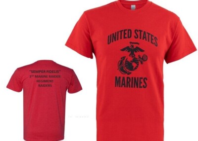 1ST MARINE RAIDER REGIMENT*RAIDERS*USMC*2-SIDED SHIRT(OFFICIALLY LICENSED)