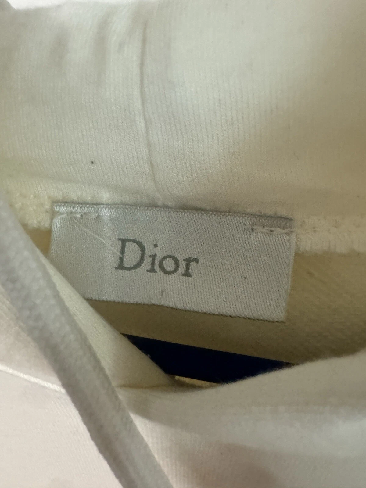 DIOR LOGO MAGLIONE CARDIGAN BIANCO CON CAPPUCCIO IMPECCABILE