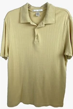 perry ellis mens yellow polo shirt short sleeve size L