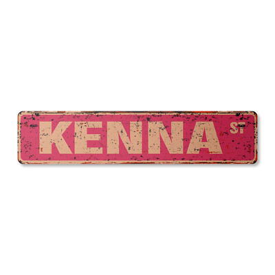 KENNA Vintage Street Sign Childrens Name Room Metal Sign