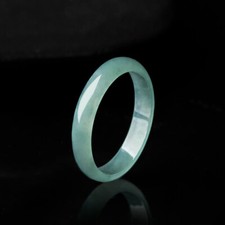 1pcs Natural Jadeite Jade Band Ring Women Men Real Ice Species Jade Size 6-11