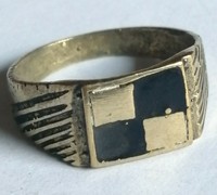 EXTREMELEY ANCIENT ROMAN BRONZE RING SQUARISH ENGRAVED