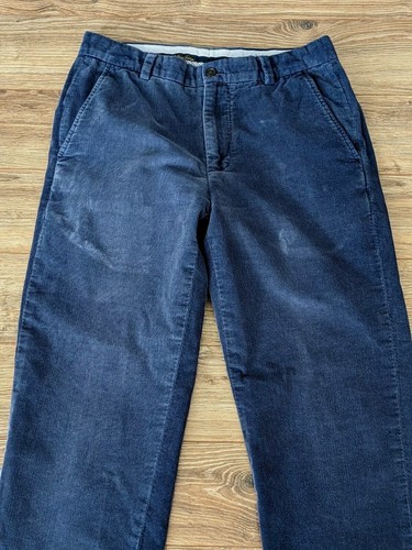 Brooks Brothers Clark Pants Mens Corduroy Blue Straight Fit Flat Front - 29x38 - Picture 2 of 10