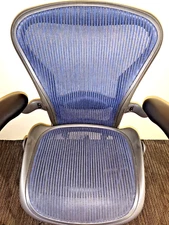 Aeron Chair Fully Adjustable COBALT BLUE MESH Size B Certified Recondition
