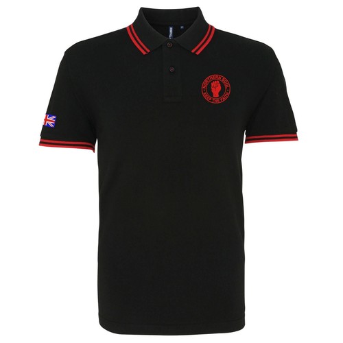 Men's Northern Soul Tipped Polo Shirt With Embroidered Fist Logo. Mod, Retro. - Picture 5 of 16