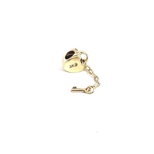 Preloved Authentic Retired Pandora 14k gold key to my heart Dangle charm - Picture 2 of 6