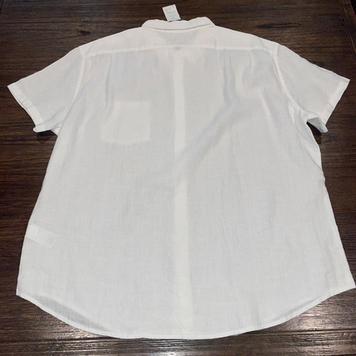 J.Crew Factory Men's Sz XXL White Short Sleeve Linen-Blend Shirt AL188 - Picture 5 of 9
